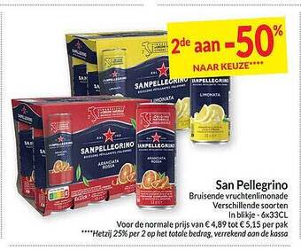 Intermarché San pellegrino bruisende vruchtenlimonade aanbieding