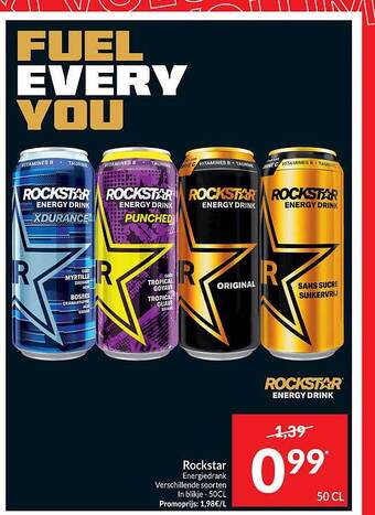 Intermarché Rockstar energiedrank aanbieding
