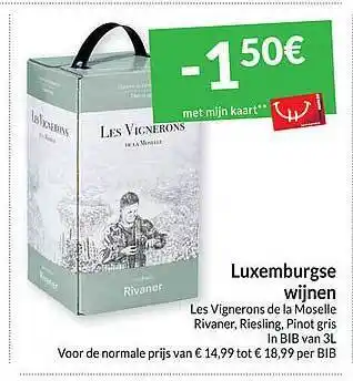 Intermarché Luxemburgse wijnen les vignerons aanbieding
