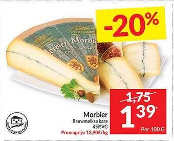 Intermarché Morbier rauwmelkse kaas aanbieding