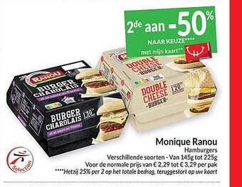 Intermarché Monique ranou hamburgers aanbieding