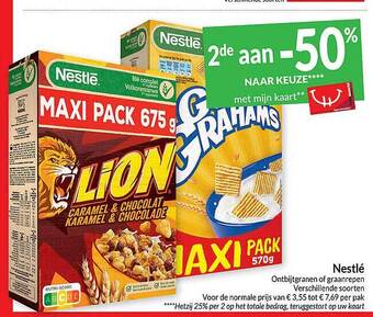 Intermarché Nestlé ontbijtgranen of graanrepen aanbieding