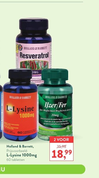 Holland & Barrett Holland & Barrett L-Lysine 1000mg 60 Tabletten 2 Voor aanbieding