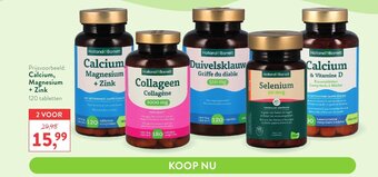 Holland & Barrett Calcium, Magnesium + Zink 120 Tabletten 2 Voor aanbieding
