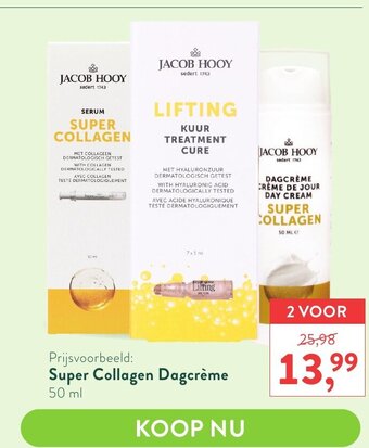 Holland & Barrett Jacob Hooy Super Collagen Dagcrème 50ml aanbieding