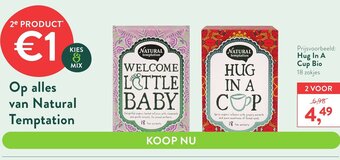 Holland & Barrett Natural Temptation Hug in a Cup Bio 18 Zakjes aanbieding