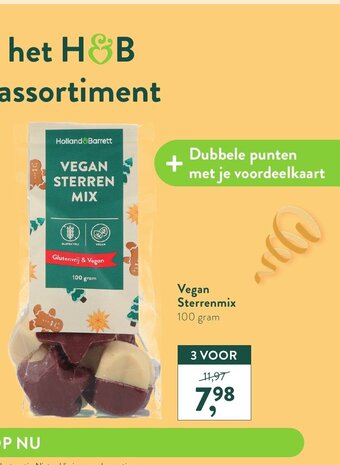 Holland & Barrett Vegan Sterrenmix 100gram 2+1 Gratis aanbieding