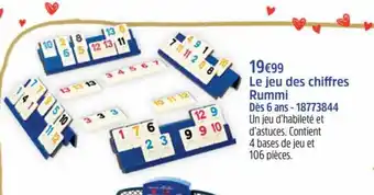 Le jeu des chiffres rummi
