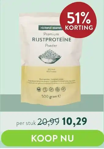 Holland & Barrett Holland & Barrett Premium Rijstproteïne Poeder aanbieding
