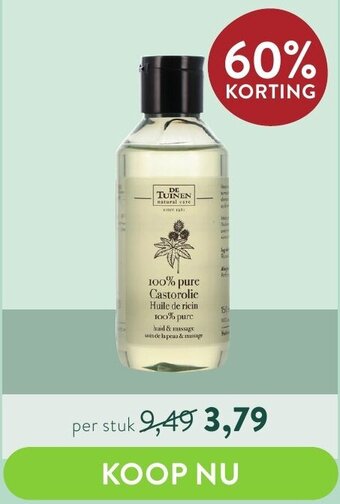 Holland & Barrett De Tuinen 100% Pure Castorolie aanbieding