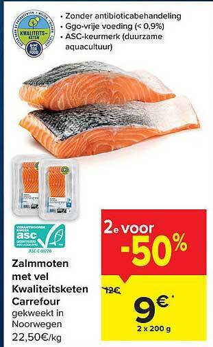 Zalmmoten met vel kwaliteitsketen