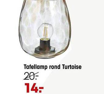 Kwantum Tafellamp rond turtoise aanbieding