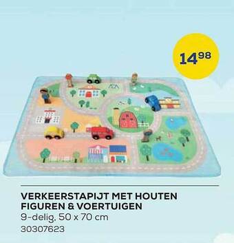 Supra Bazar Verkeerstapijt met houten figuren & voertuigen aanbieding