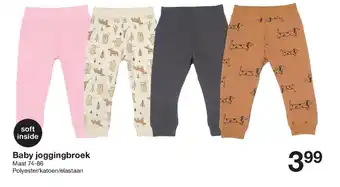 Zeeman Baby joggingbroek maat 74-86 aanbieding