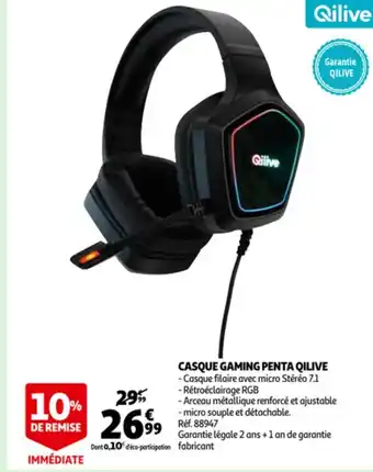 Auchan Qilive casque gaming penta Ref. 88947 aanbieding