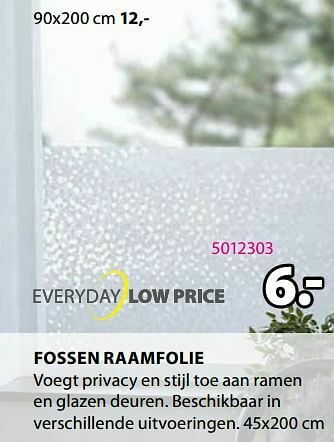 Jysk Fossen raamfolie aanbieding