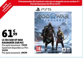 Auchan Le jeu God of War Ragnarok sur PS5 aanbieding