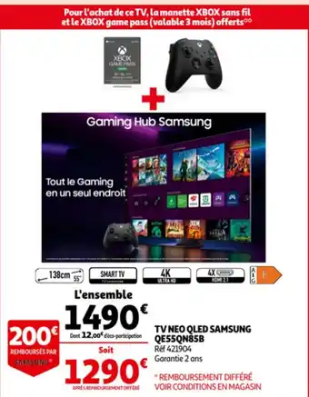 Auchan Samsung TV neo QLED QE55QN858 Ref. 421904 aanbieding