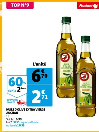 Auchan Huile d'olive extra vierge auchan 1l aanbieding