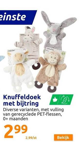 Action Knuffeldoek met bijtring aanbieding