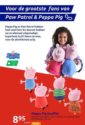 Action Peppa pig knuffel aanbieding