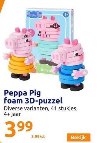 Action Peppa pig foam 3dpuzzel aanbieding