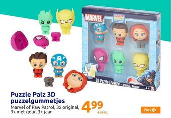 Action Puzzle palz 3d puzzelgummetjes aanbieding