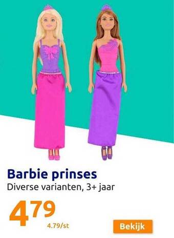 Action Barbie prinses aanbieding