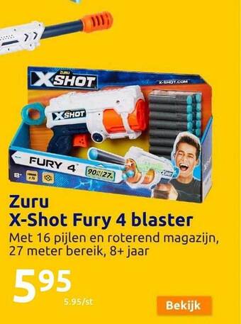Action Zuru xshot fury 4 blaster aanbieding