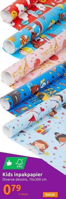 Action Kids inpakpapier aanbieding