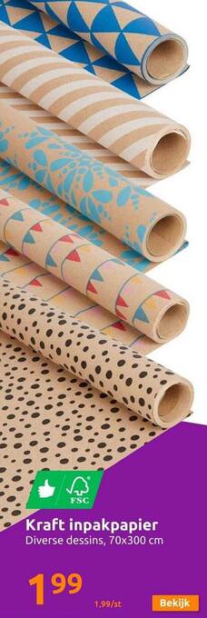 Action Kraft inpakpapier aanbieding