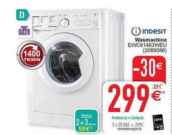Cora Indesit wasmachine aanbieding
