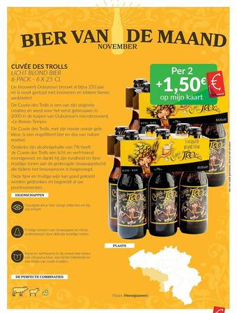 Intermarché Cuvée des trolls licht blond bier aanbieding