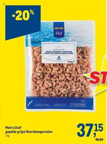 Makro Metro chef gepelde grijze noordzeegarnalen aanbieding