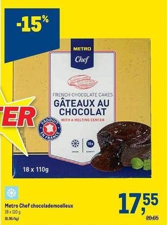 Makro Metro chef chocolademoelleux aanbieding