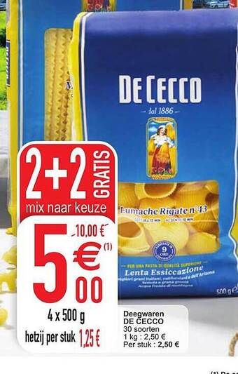 Cora Deegwaren de cecco aanbieding