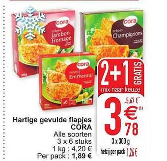 Cora Hartige gevulde flapjes aanbieding