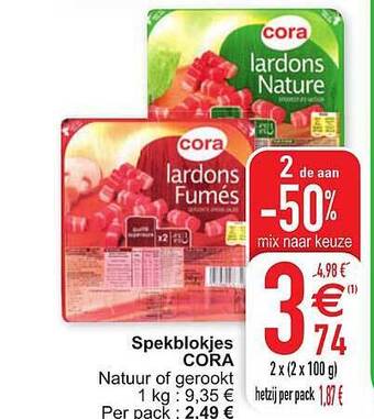Cora Spekblokjes aanbieding