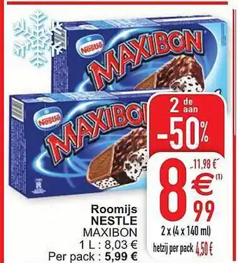 Cora Roomijs nestle maxibon aanbieding