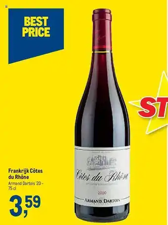 Makro Frankrijk côtes du rhône aanbieding