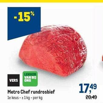 Makro Metro chef rundrosbief aanbieding