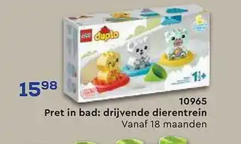 Pret in bad: drijvende dierentrein