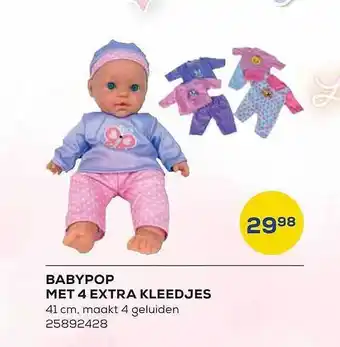 Supra Bazar Babypop met 4 extra kleedjes aanbieding