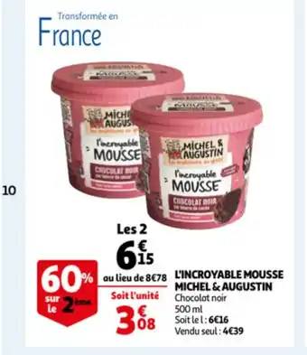 Auchan L'incroyable mousse michel & augustin les 2 500 ml aanbieding