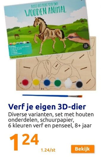 Action Verf je eigen 3D-dier aanbieding