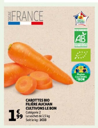 Auchan Carottes bio filiere auchan cultivons le bon aanbieding