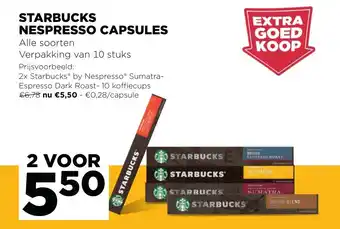 Jumbo Starbucks Nespresso Capsules aanbieding
