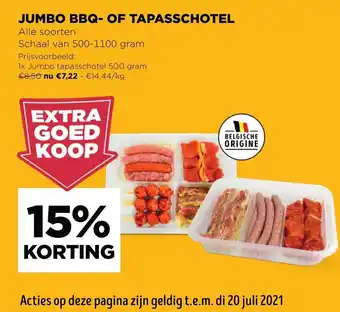 Jumbo Jumbo BBQ- of Tapasschotel aanbieding
