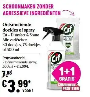 Delhaize Ontsmettende doekjes of spray. aanbieding