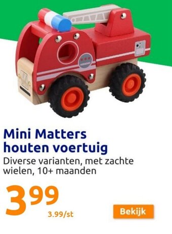 Action Mini Matters houten voertuig aanbieding